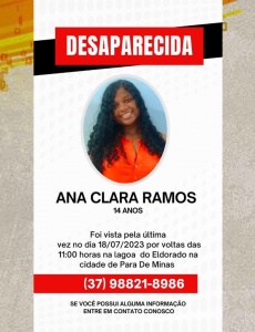 Mãe busca por filha desaparecida e vista pela última vez no bairro Eldorado, em Pará de Minas