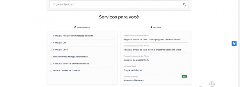Receita Federal passa a ofertar serviços no portal do Governo